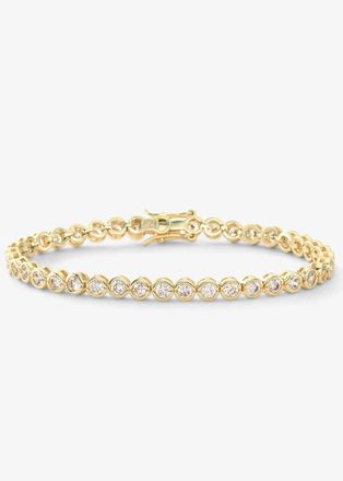 Melinda Maria Womens Baroness Tennis Bracelet In Gold/white Crystal
