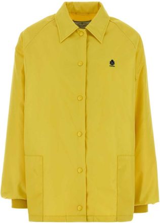 Prada Yellow Logo Shirt Collar Jacket