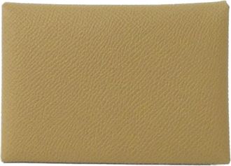 Herm&egrave;s Beige Epsom Leather Coin Purse/Coin Case (Pre-Owned)