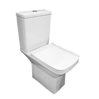 Clifton Premium OPEN BACK SHORT Rimless Pan Toilet Set in White