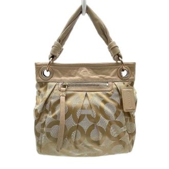 Coach Pre-owned Handbags, female, Beige, Size: ONE SIZE Pre-owned Canvas Shoulder Bag