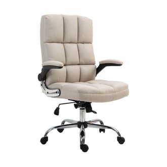 Hhg Hhg - Nunca Usado] Silla De Oficina 489, Silla Giratoria Ejecutiva Silla De Escritorio, Regulable En Altura, Tela/textil Marr&oacute;n Claro