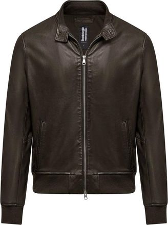 Bomboogie Chaqueta de Cuero Friz Nappa - Jackets - Mujer - Marr&oacute;n - L