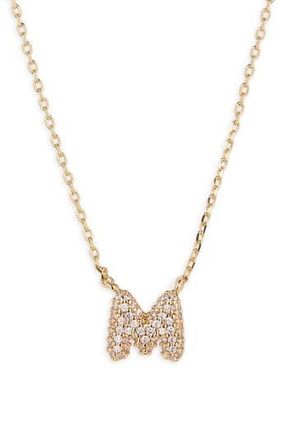 BP. Pav&eacute; Crystal Initial Necklace in M- 14K Gold Dipped at Nordstrom Rack