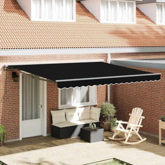 vidaXL Toldo Retr&aacute;ctil Manual Negro 400x300 Cm Tela Vidaxl