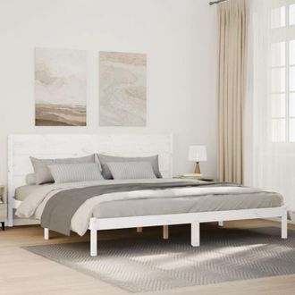 vidaXL Cama Extralarga Sin Colch&oacute;n Madera Maciza Blanca 200x210 Cm Vidaxl
