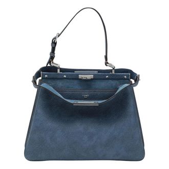 Fendi Shoulder Bags, female, Blue, ONE SIZE, Small Peekaboo Crossbody Bag