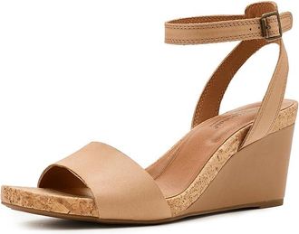 Lucky Brand Lynda Cork Wedge Sandals Womens Wedge Shoes Cortado : 8.5 M, Leather