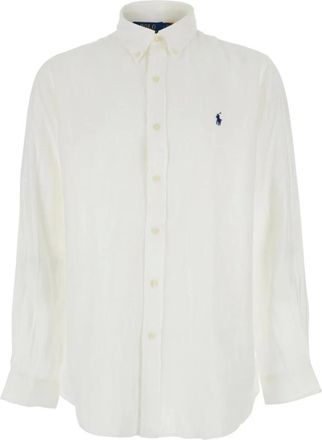 Polo Ralph Lauren Casual Shirts, male, White, Size: XL Custom Fit Lino Shirt