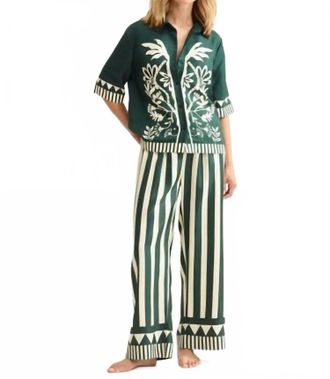 Eres Emeraude Printed Silk Twill Shirt In Scarabee Panama