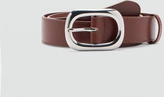 Mango Cintura fibbia ovale marrone - Donna - XL - MANGO