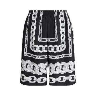 Versace Heren, Korte broeken, Zwart, Maat: M Zijde