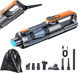 No Brand Aspiradora Port&aacute;til Inal&aacute;mbrica Para Coche - Bomba De Aire 2 En 1 De 17000 Pa - Recargable Mediante Usb Tipo C - Herramienta Para La Decoraci&oacute;n Del Co