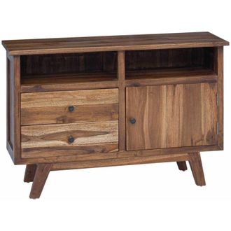 vidaXL Sideboard with Drawer Natural 100 x 30 x 68 cm Solid Teak Wood vidaXL