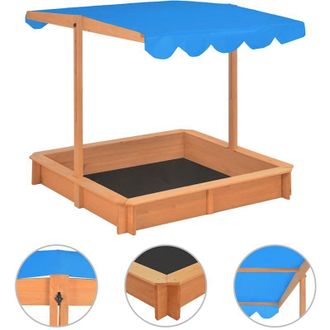 vidaXL Sabbiera con Tetto Regolabile in Legno di Abete 115x115x115 cm - Vidaxl