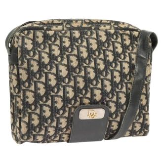Dior Pre-owned Cross Body Bags, female, Blue, Size: ONE SIZE Pre-owned Trotter Canvas Shoulder Bag