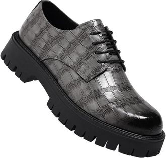 Generic Mens Oxford Leather Shoes Large Size Wide Toe British Style Business Casual Vintage Workwear Design for Daily Commute and Everyday Use(Gray,10.5)