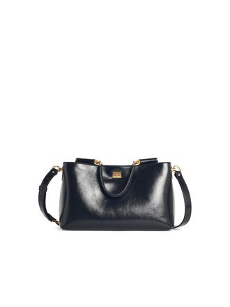 Dolce & Gabbana Gro&szlig;e schwarze Lear-Tasche My Sicily von Dolce & Gabbana