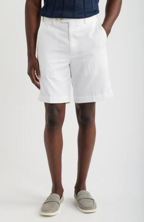 Berle Microfiber Flat Front Shorts in White at Nordstrom, Size 33