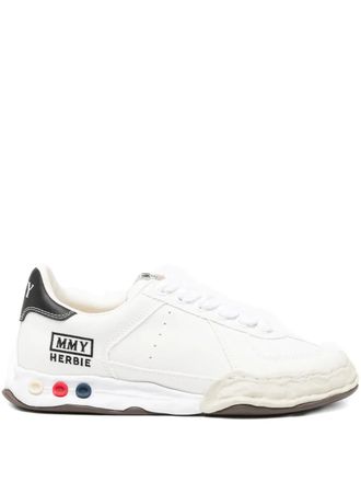 Miharayasuhiro logo-embroidered trainers - men - Fabric/Fabric/Rubber - 45 - White