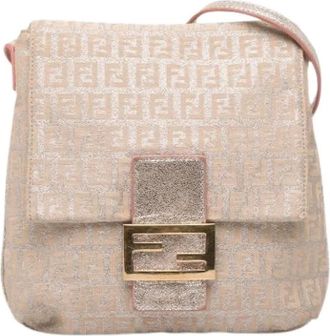 Fendi Pre-owned Cross Body Bags, female, Beige, Size: ONE SIZE Pre-owned Canvas crossbody-bags