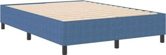 vidaXL Cama Tipo Box Spring Azul 140 X 190 Cm Telas De Pana Vidaxl