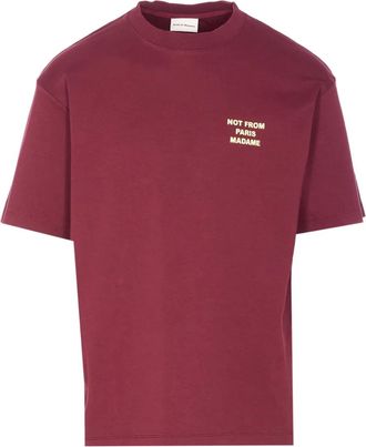 Drôle de Monsieur T-shirt girocollo con stampa logo - Rosso
