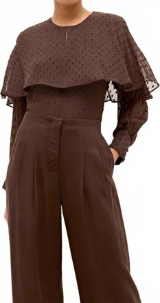 Marie Oliver Jayne Long Sleeve Blouse In Walnut