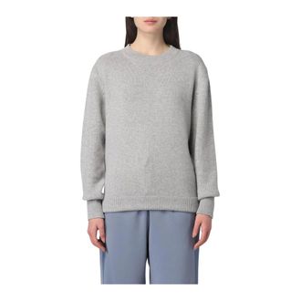 Fendi Round-neck Knitwear, female, Gray, Size: XS Luxurious Cashmere Pullover Sweater