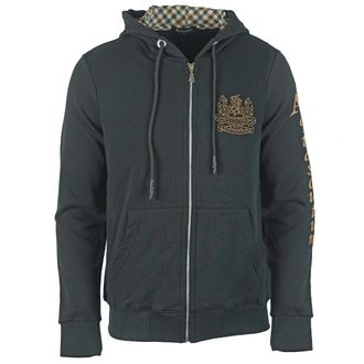 Aquascutum Mens Waterfield Logo Black Zip Hoodie Cotton - Size X-Large