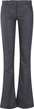 Coperni Blanket Lage Taille Broek - Dames - Wijde Broeken - Grijs - 2XS - Leer - Broeken