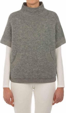 Le Tricot Perugia Lupetto Mock Neck Sweater In Grigio + Silver