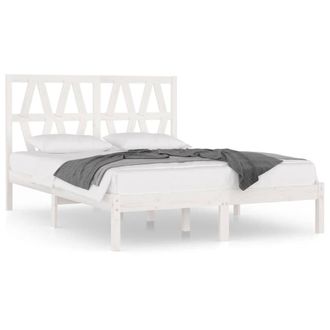 Berkfield Home Bed Frame White Solid Wood Pine 120x200 cm | Size: Small Double