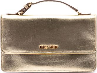 Miu Miu Pre-owned Miu Miu Metallic Leather Top Handle Wallet Bag Ladies 3KJDZUD4G7FCLOFD