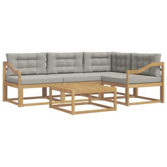 vidaXL Conjunto De Sof&aacute;s De Exterior 5 Pcs Blanco Y Gris Claro Vidaxl