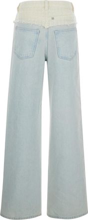 Givenchy Womens Light Blue Jeans With Tweed Waist Cotton