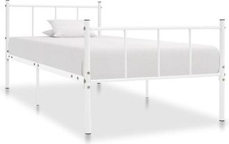 vidaXL Estructura de cama sin colchón metal blanco 90x200 cm Vidaxl