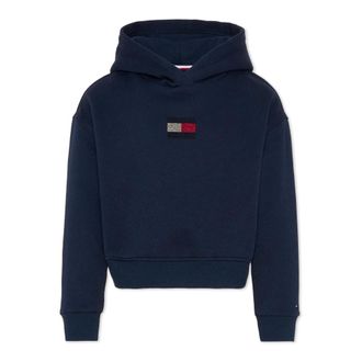 Tommy Hilfiger Kids Sweatshirts, male, Blue, 4 Y, Rhinestone Flag Logo Hoodie