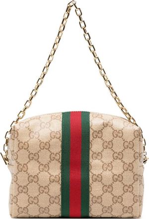 Gucci GG Supreme Web-stripe Clutch Bag