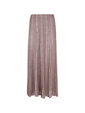 D.exterior D. EXTERIOR Stripes Crystals Flared Skirt
