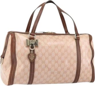 Gucci Pre-owned Handbags, female, Pink, Size: ONE SIZE Pre-owned Vintage Canvas Handbag