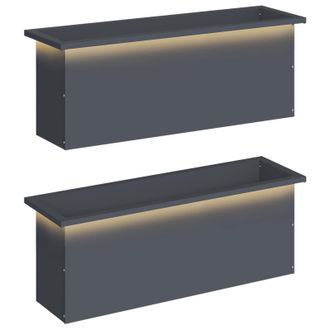 vidaXL Jardinera Para Jard&iacute;n Con Luces Led 2 Uds. Antracita Vidaxl