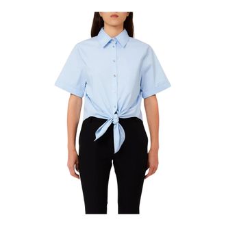 Liu Jo Shirts, female, Blue, Size: S Shirt with knot