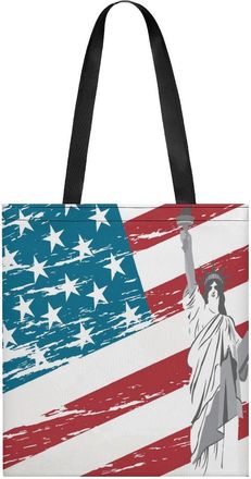 Generic Statue of Libertys Us Flag Womens Tote Casual Shopping Bag Lightweight Shoulder Bags Hobos Handbag for Work Travel Daily 35x40cm