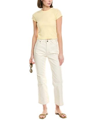 Staud Staud X Wrangler The Cropped Cream Bootcut Jean
