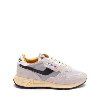 Autry Sneakers, female, Gray, Size: 6 US Suede Panelled Lace-Up Sneakers