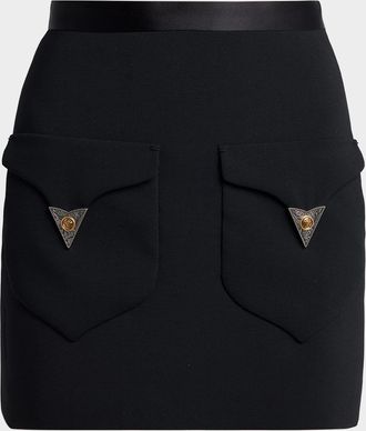 Versace Wool Mini Skirt
