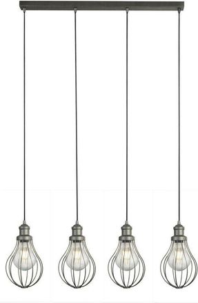 Searchlight Searchlight Balloon Cage - 4 Light Balloon Cage Hanging Pendant Silver, E27