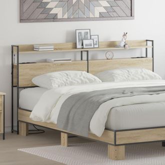 vidaXL Cabecero Con Estante Roble Sonoma 200 Cm Madera Contrachapada Vidaxl