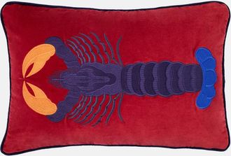 Les-Ottomans Cuscino Lobster ricamato